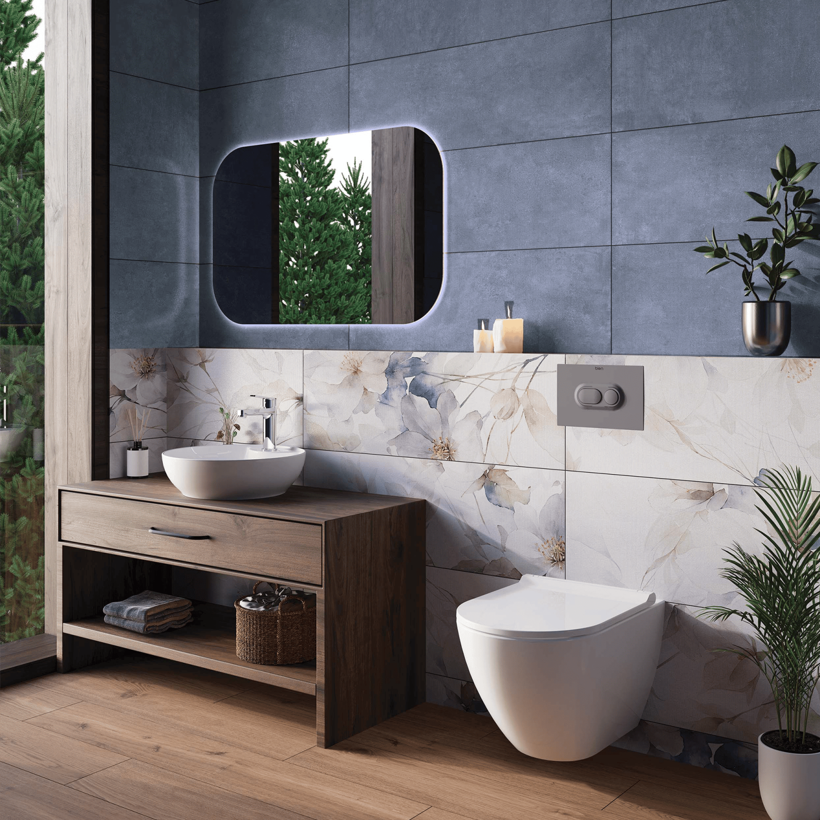 Bien Seramik 30x90 Estel Azul Lacivert Parlak uygulama örneği