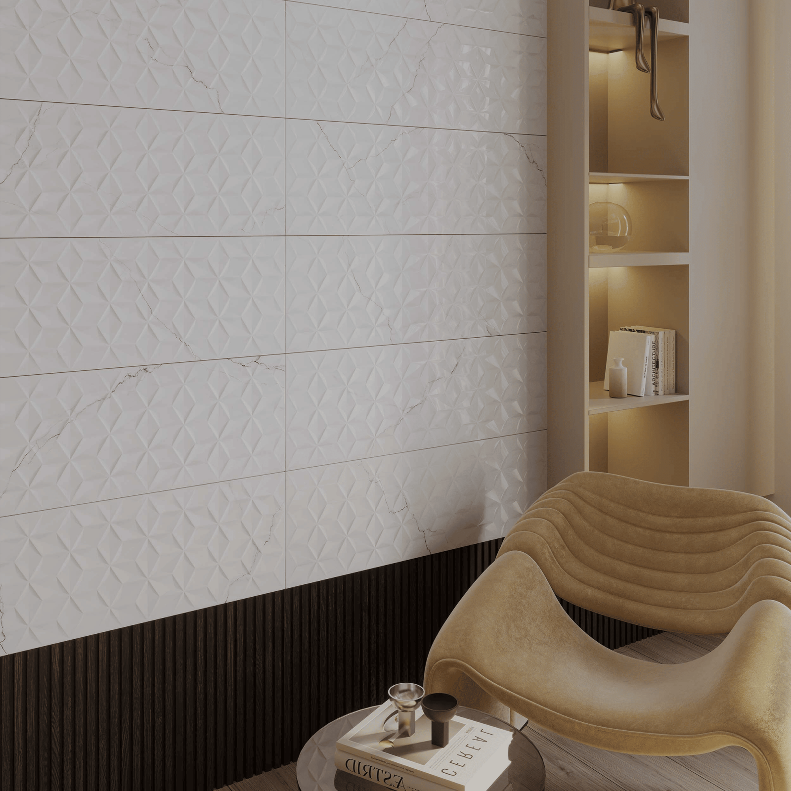 Bien Seramik 30x90 Valor Black Siyah Negro Parlak uygulama örneği