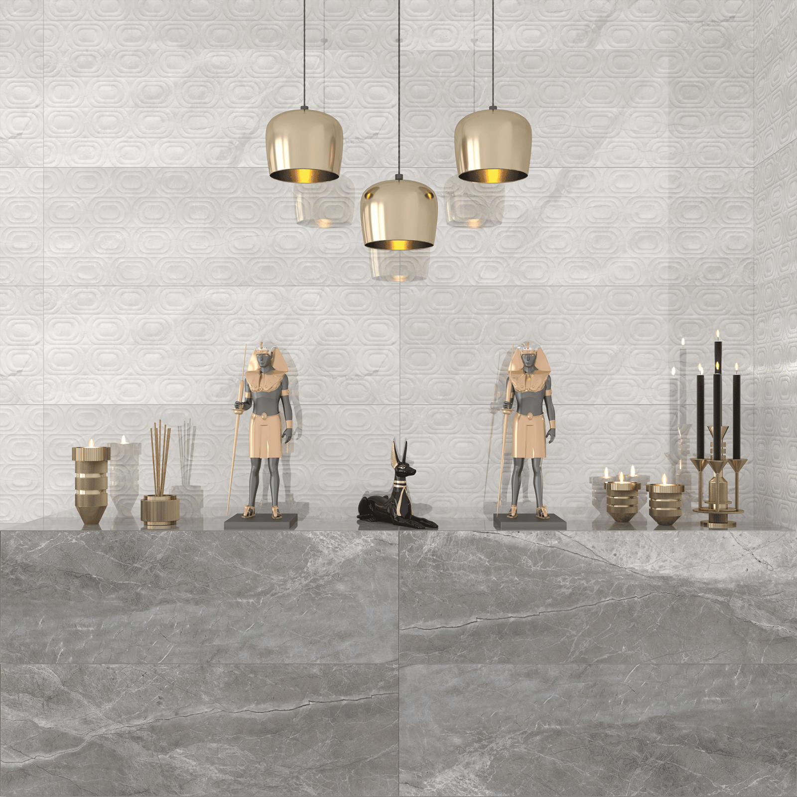 Bien Seramik 30x90 Marmol Oldlace Beyaz Parlak uygulama örneği