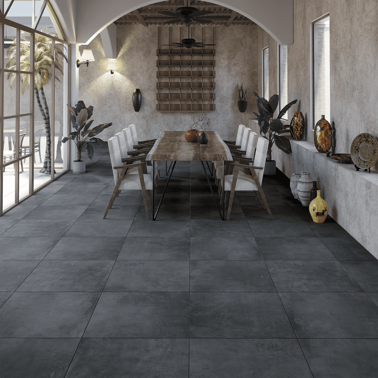 Bien Seramik 100x100 Hampton Anthracite Füme Mat uygulama örneği