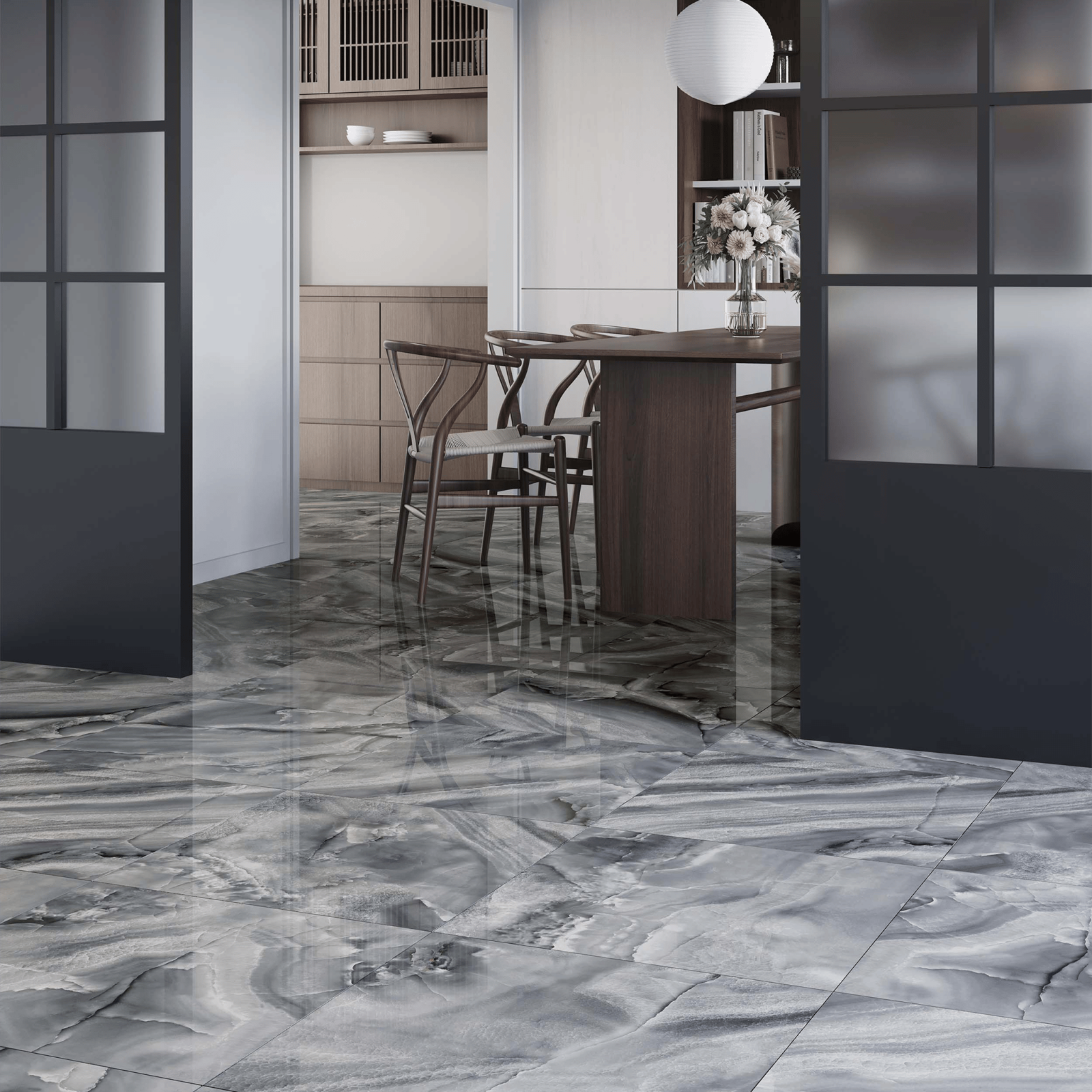 Bien Seramik 60x60 Olbia Grey Gri Shadow Full Lappato uygulama örneği