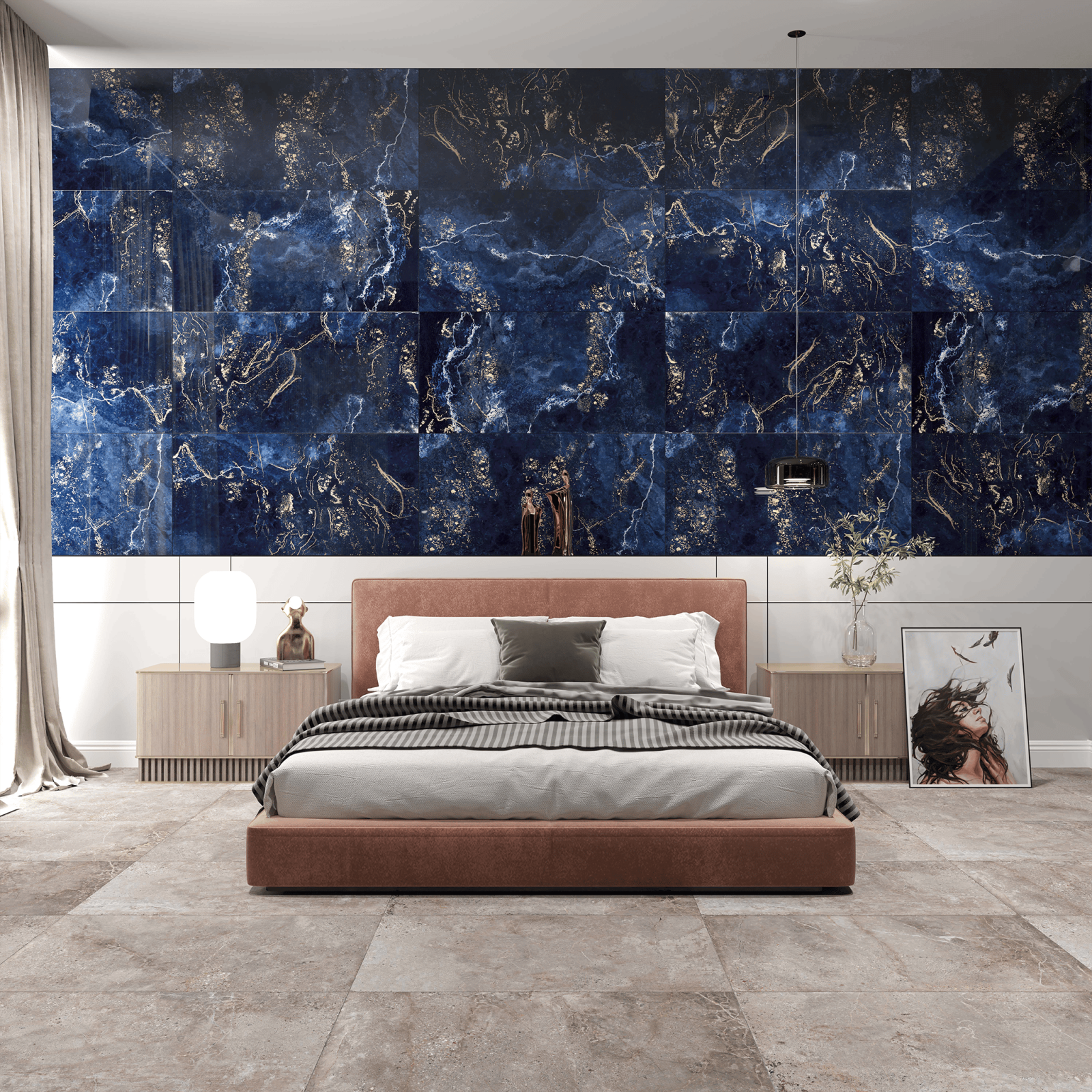 Bien Seramik 60x120 Fortuna Koyu Mavi Full Lappato uygulama örneği
