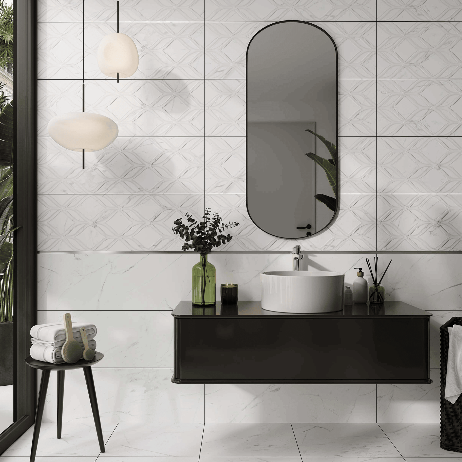 Bien Seramik 60x60 Calacatta Marmi Beyaz Mat uygulama örneği