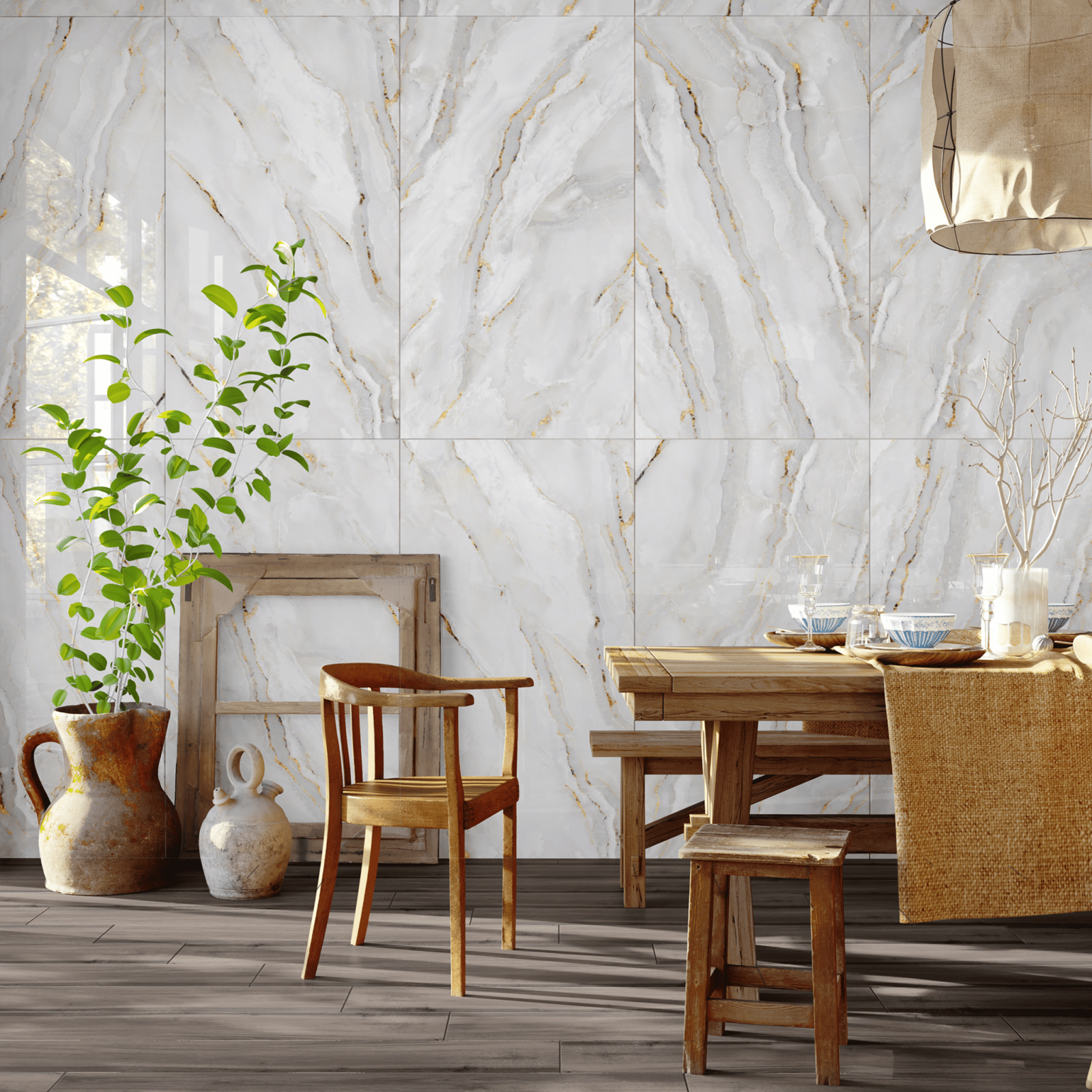 Bien Seramik 30x60 Cleopatra Beyaz Full Lappato uygulama örneği