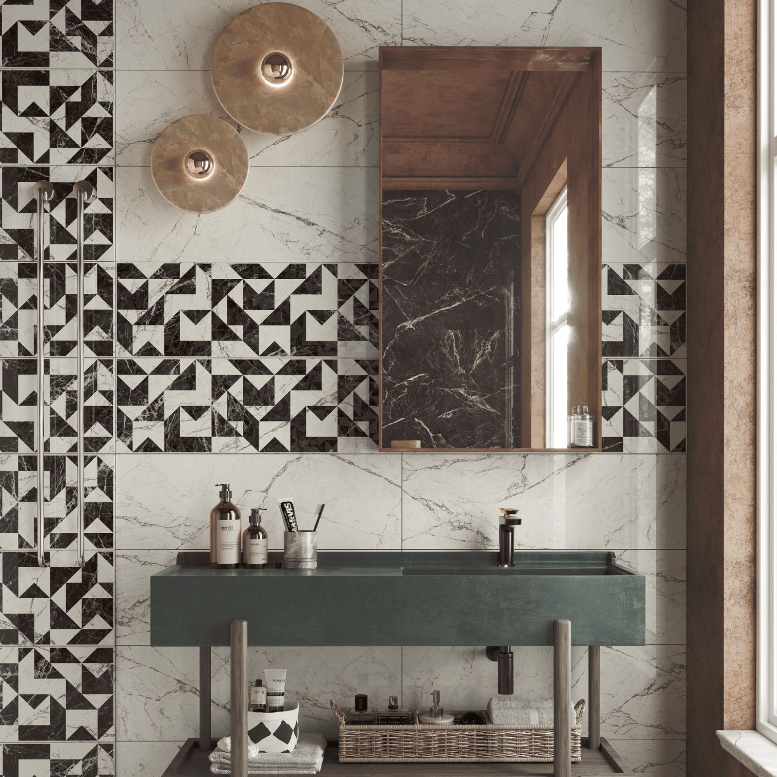 Bien Seramik 30x90 La Vita Black Parlak uygulama örneği
