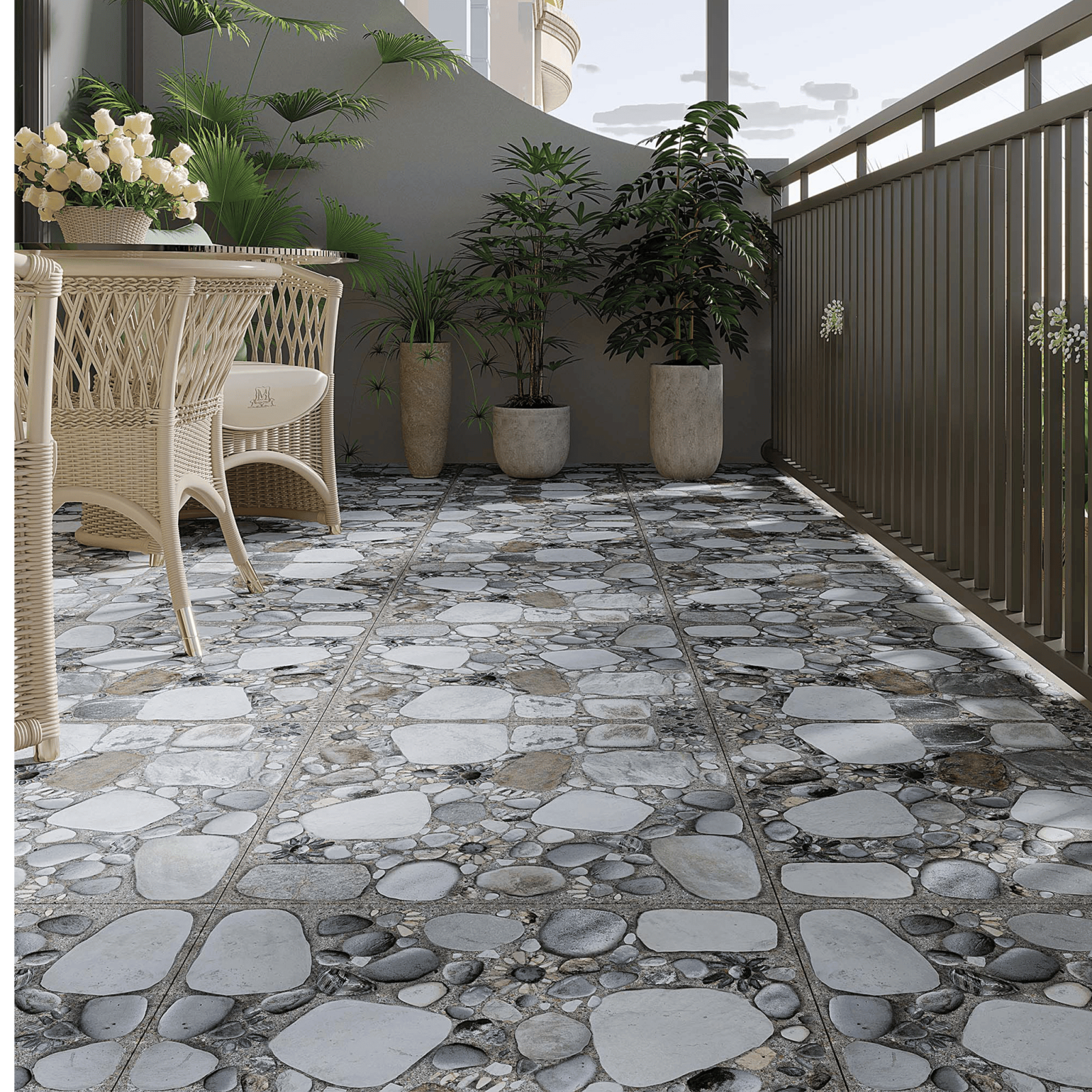 Bien Seramik 60x60 Loreto Dark Gri Antrasit Mat uygulama örneği