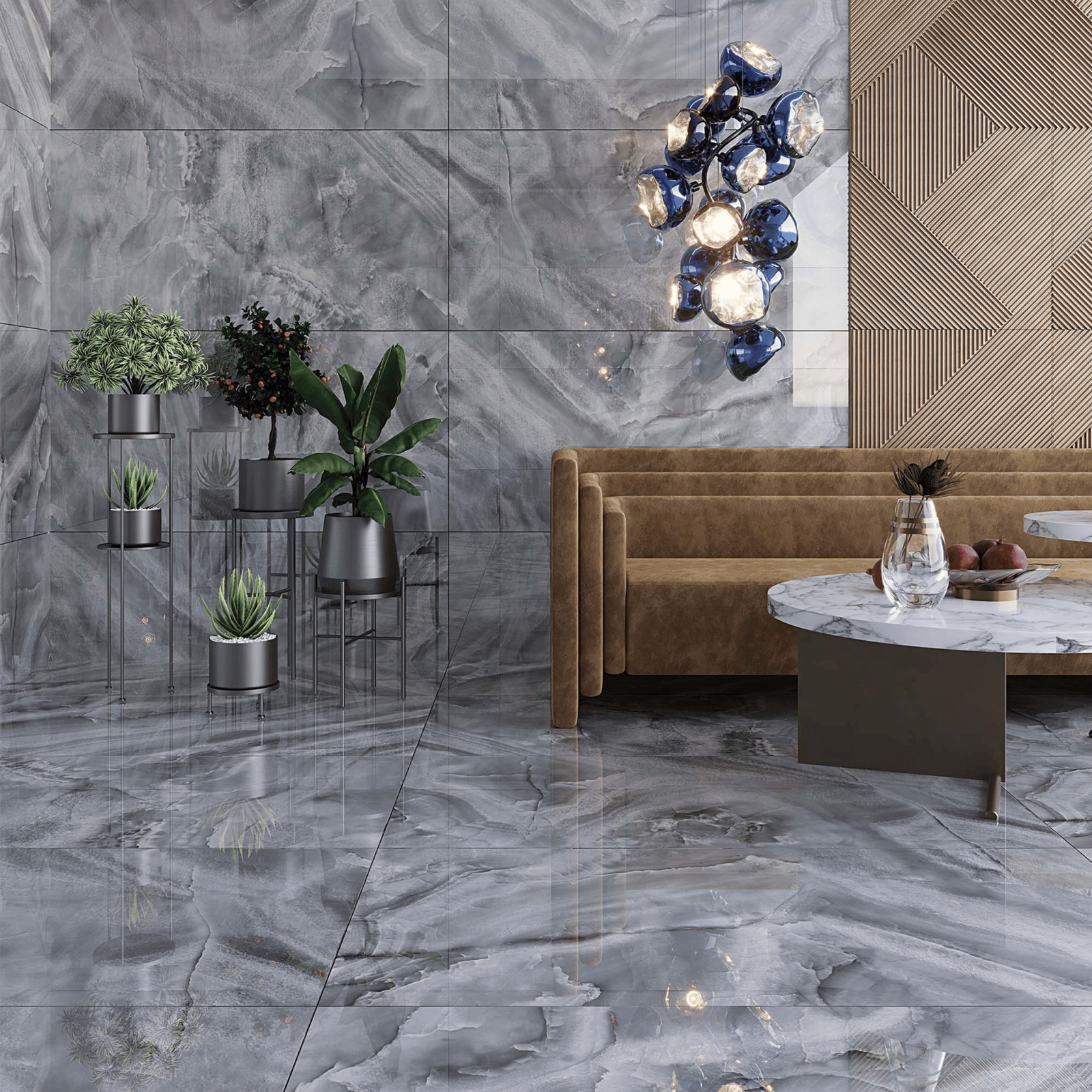 Bien Seramik 60x120 Olbia Grey Gri Shadow Full Lappato uygulama örneği