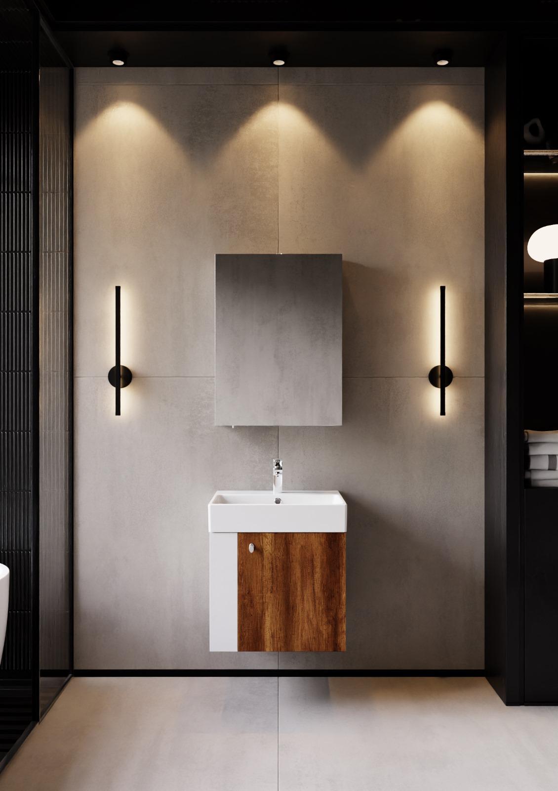 Creavit Font Lavabo Dolabı 50cm Barok Beyaz Barok BANYO TAKIM uygulama örneği