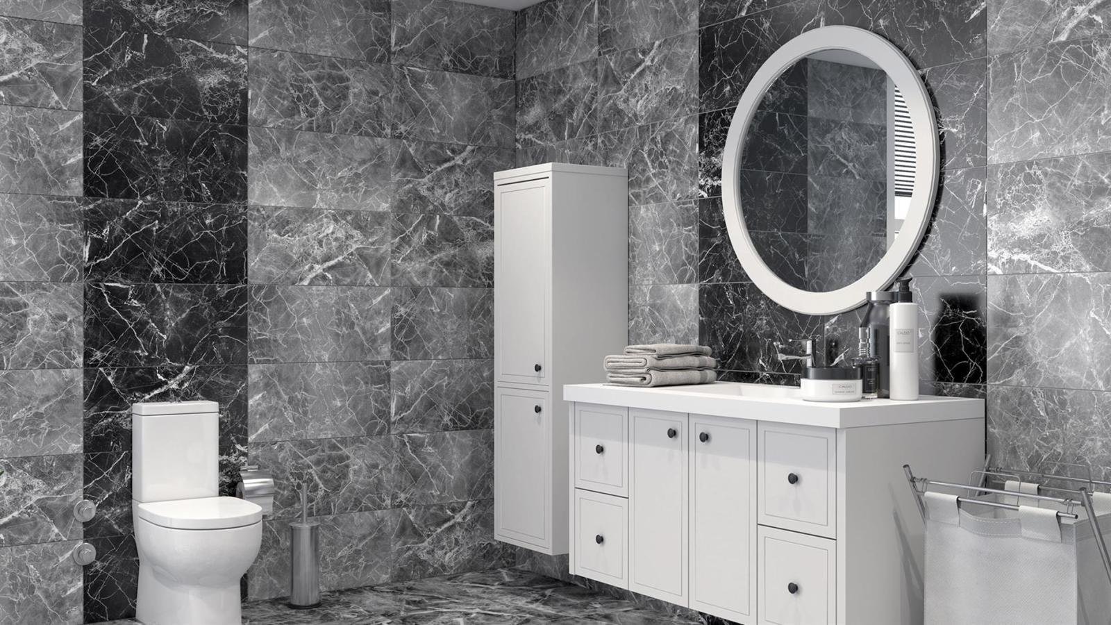 Duratiles 30x60 Stella Açık Gri Parlak uygulama örneği