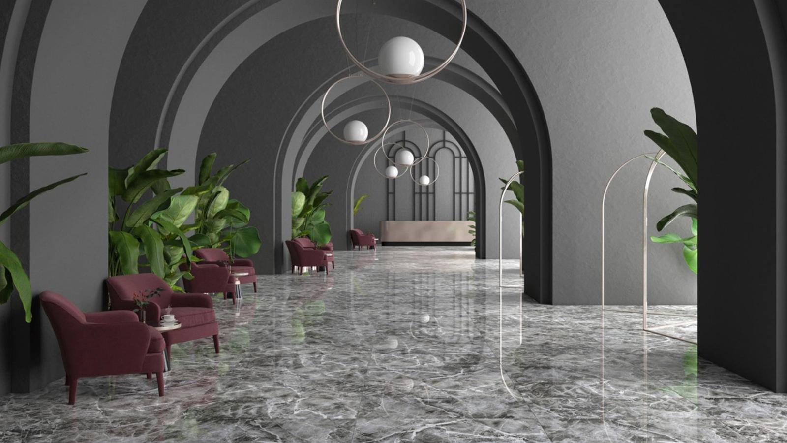 Duratiles 60x60 Galaxy Gri Full Lappato uygulama örneği