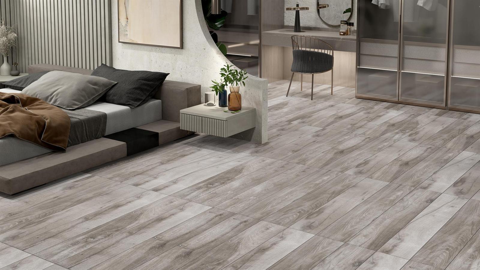 Duratiles 20x120 Cottage Smoke Mat uygulama örneği