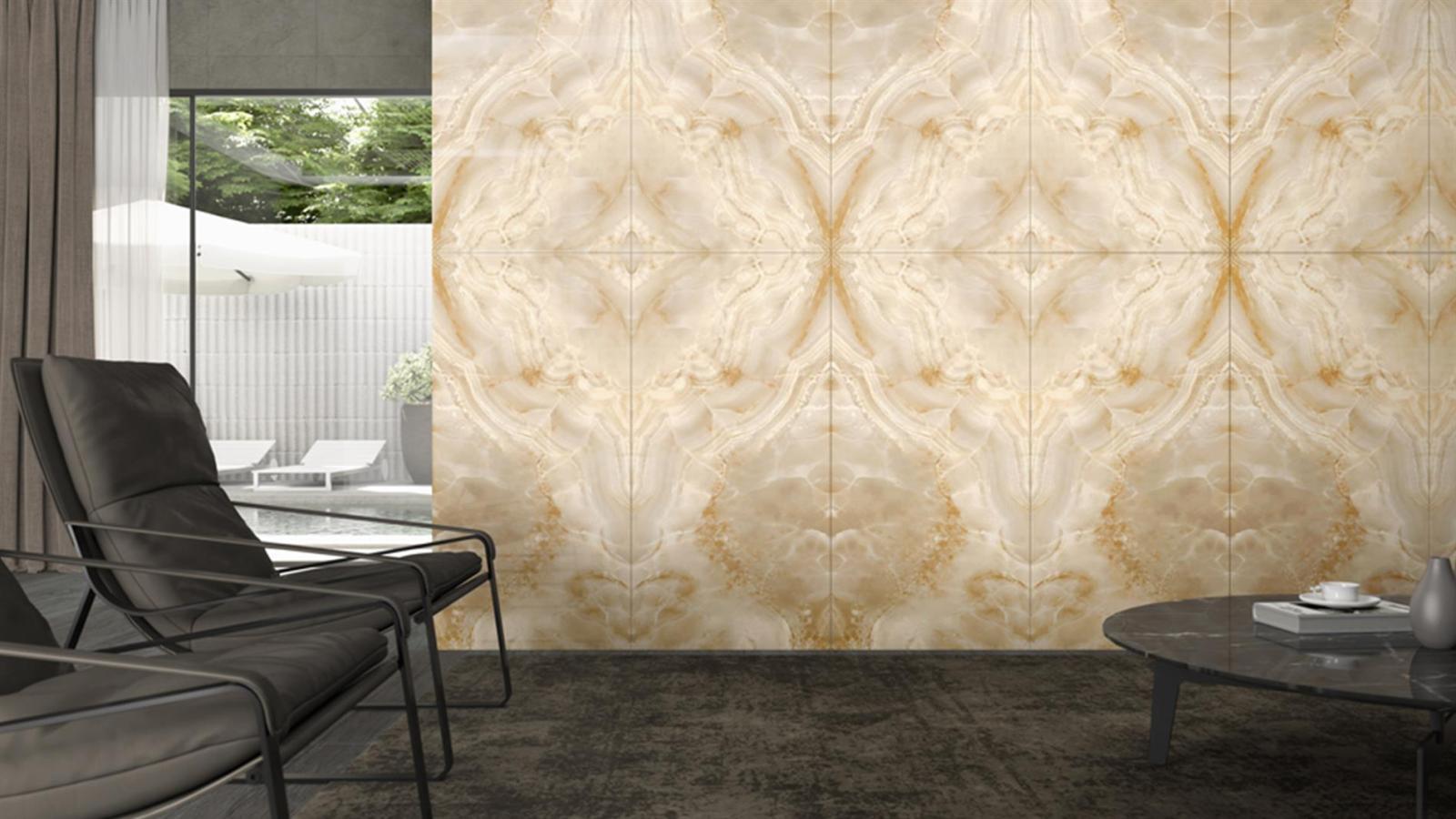 Duratiles 60x120 Dhara Sunlight Bookmatch Full Lappato uygulama örneği