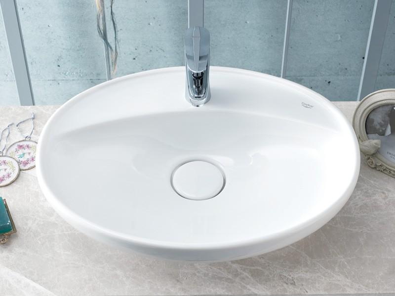 Turkuaz Lal C Tezgah Üstü Lavabo 60x45,5 cm Mat Beyaz uygulama örneği