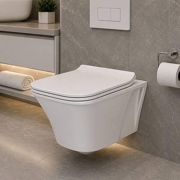 Turkuaz İbiza Rimless Asma Klozet 37x51 cm Mat Beyaz uygulama örneği
