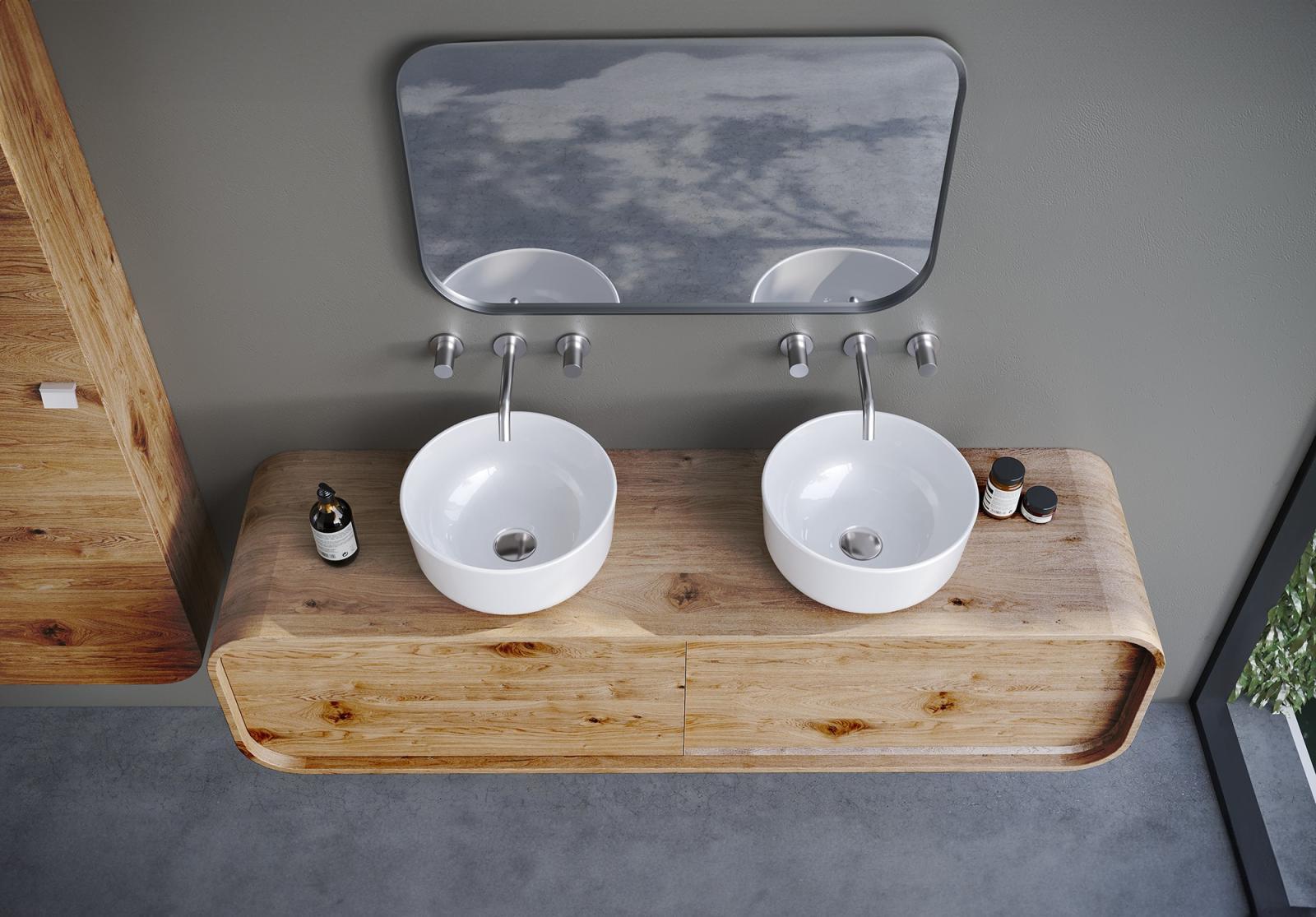 Turkuaz Aqua Tezgah Üstü Lavabo Ø33 cm Mat Beyaz uygulama örneği