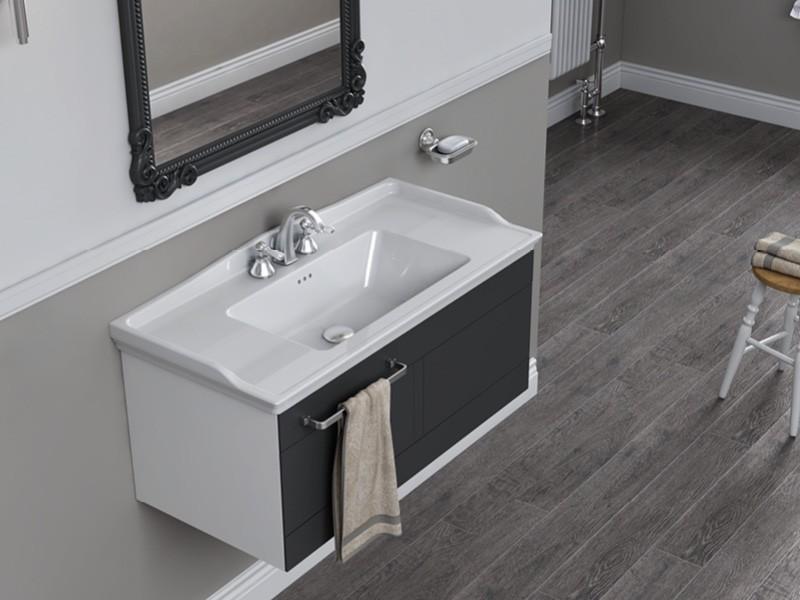Turkuaz Kapadokya Etajerli Lavabo 65x48 cm Mat Beyaz uygulama örneği