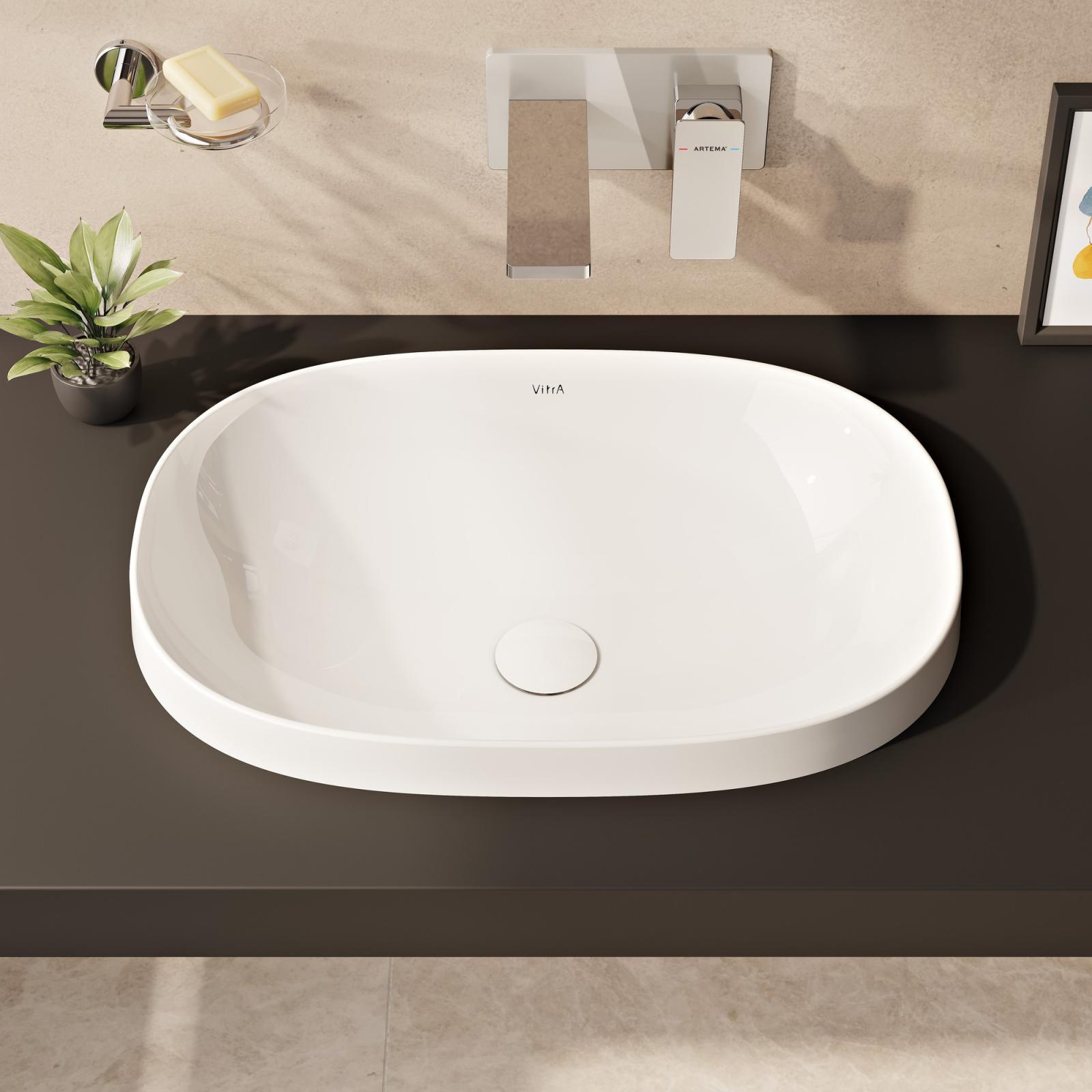 VitrA Frame Tezgahüstü Lavabo, 56x39 cm Beyaz — 5652B403-0016 uygulama örneği