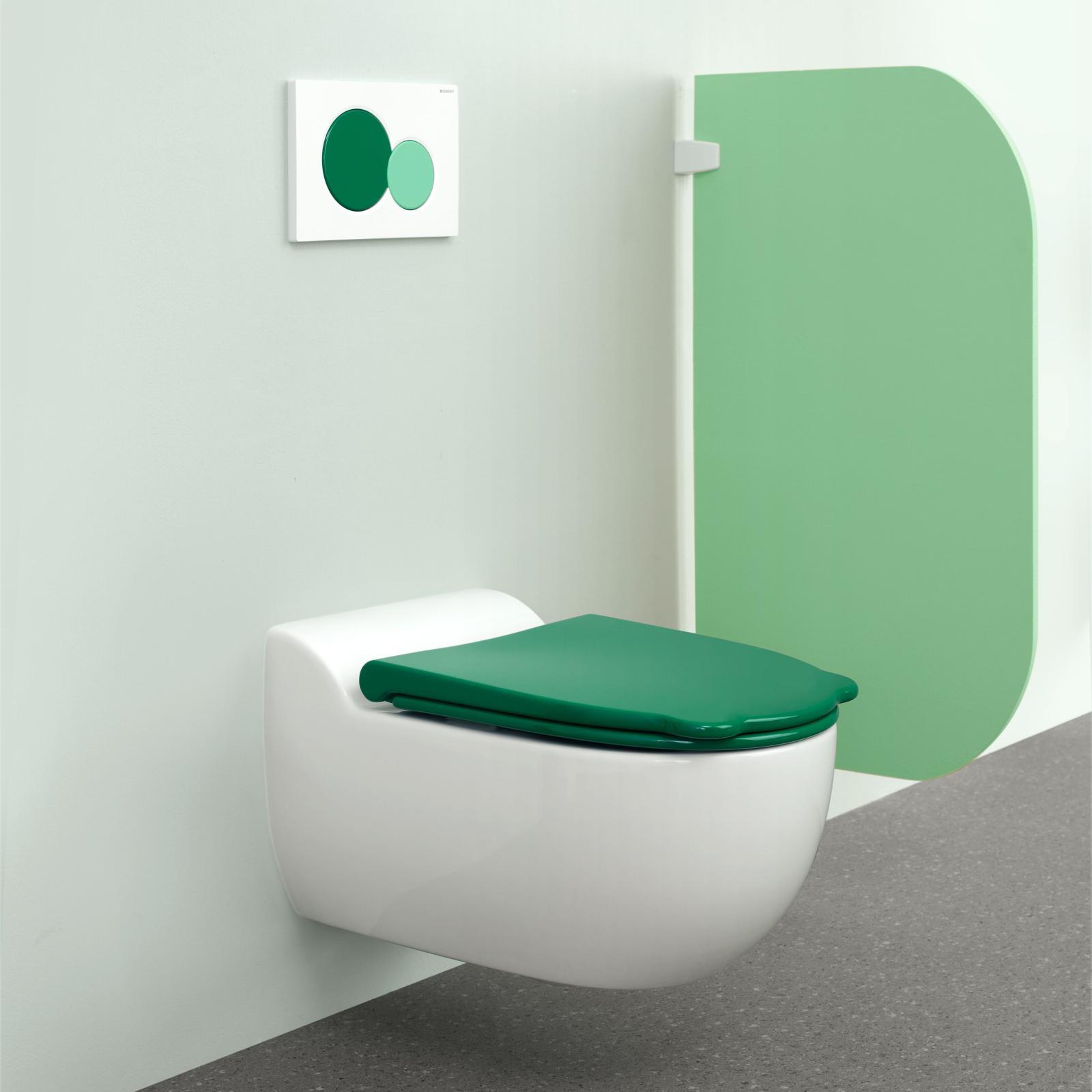Geberit Bambini asma çocuk klozeti, alçak tip, Rimfree, klozet kapağı için 33,5x53x34,5 cm Beyaz uygulama örneği