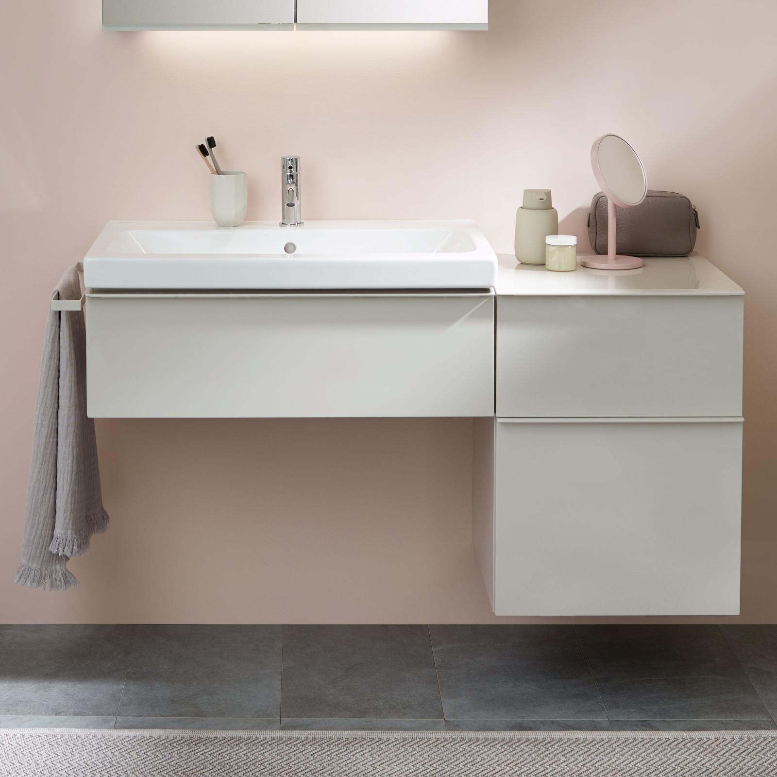 Geberit iCon Light lavabo 60x48x15,5 cm Beyaz 60x48cm Batarya deliği=Orta Taşma=görünür simetrik uygulama örneği