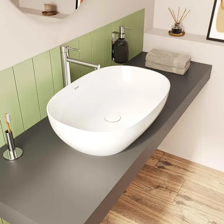 VitrA Outline Çanak Lavabo, 58x40 cm Beyaz — 5995B403-0016 uygulama örneği