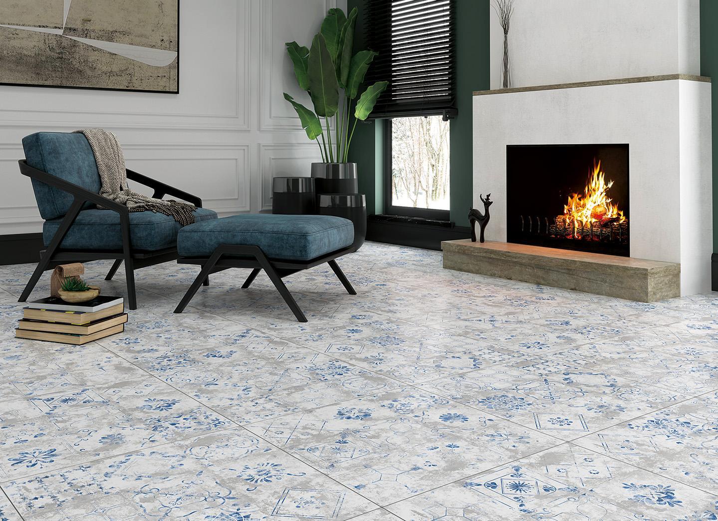 Güral Seramik 60x60 Alacatı Blue Mat uygulama örneği