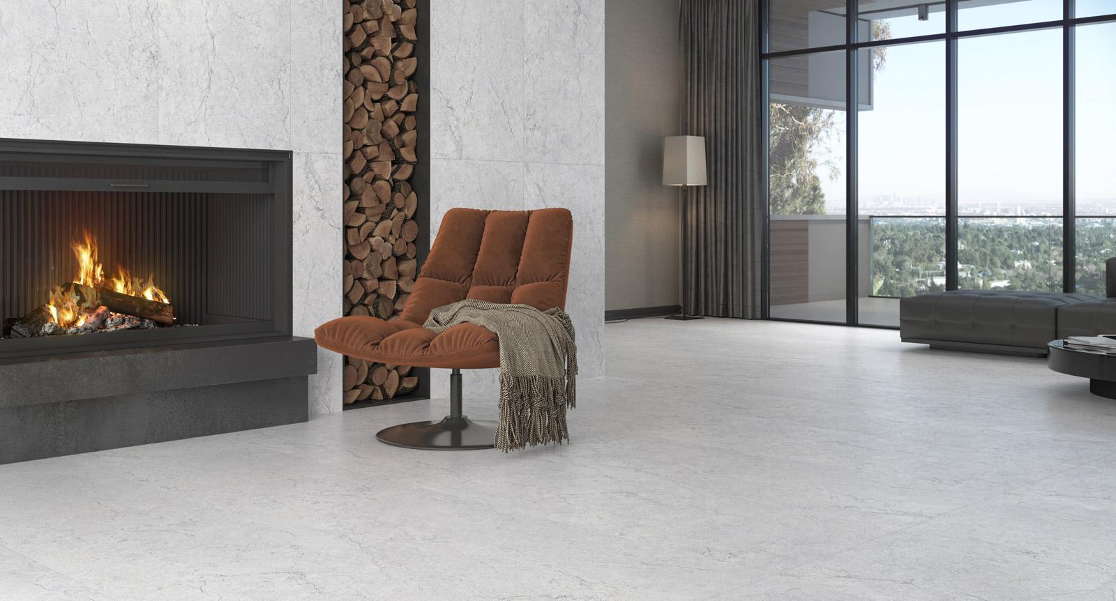 Güral Seramik 60x120 Eban Grey Full Lappato uygulama örneği