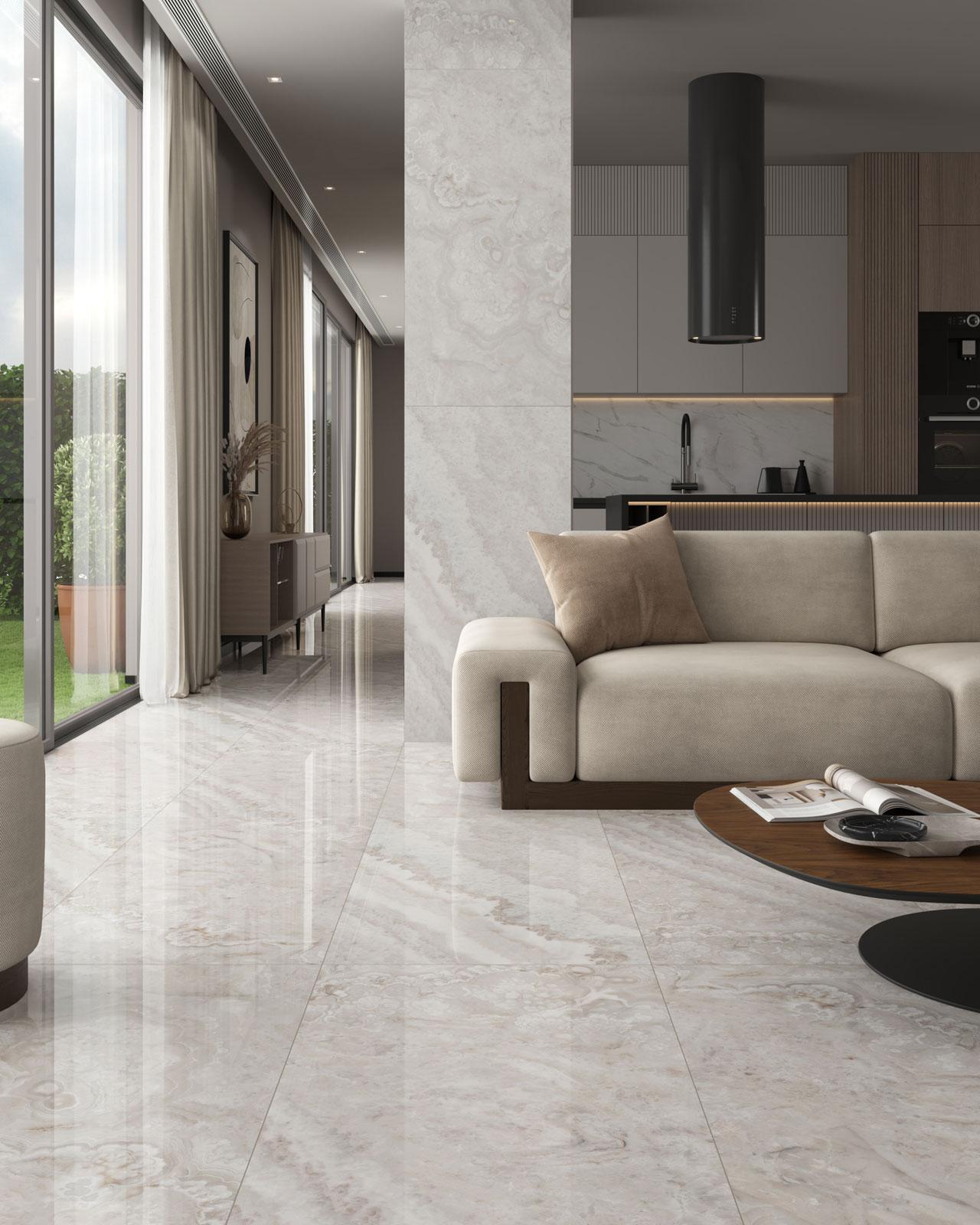 Güral Seramik 60x120 Pegasus Bone Full Lappato uygulama örneği