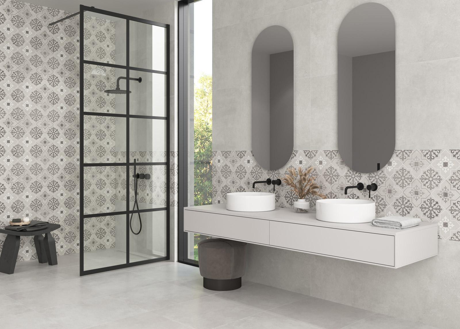 Güral Seramik 30x90 Nice Grey Mat SRDKNICE30X90MAT130 uygulama örneği