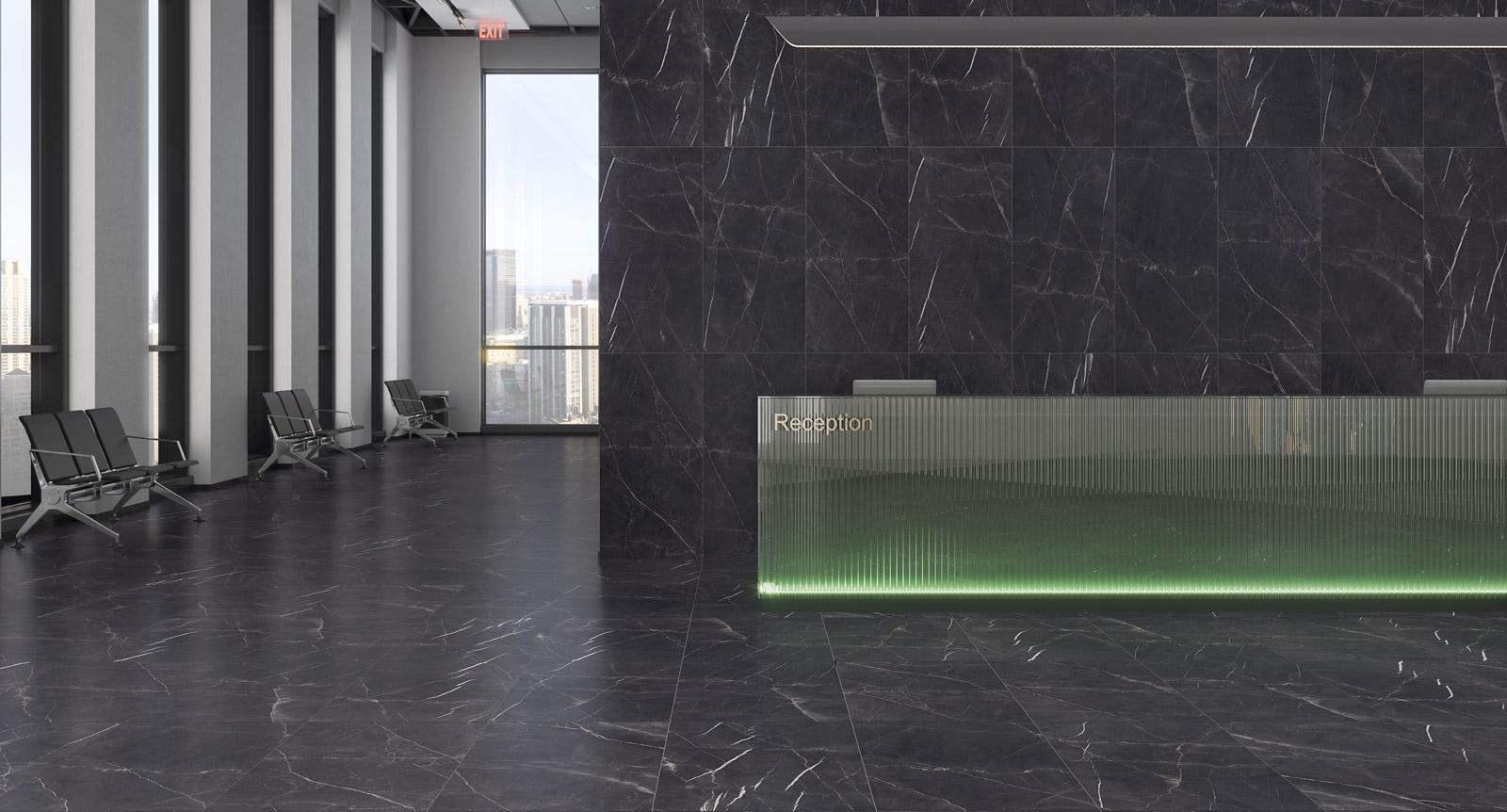 Güral Seramik 60x120 Aleats Anthracite Full Lappato uygulama örneği