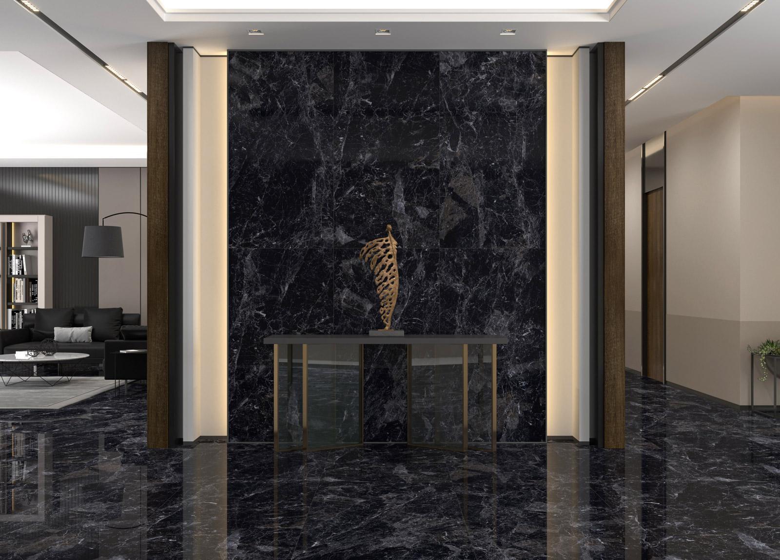 Güral Seramik 60x120 Frey Anthracite Full Lappato uygulama örneği