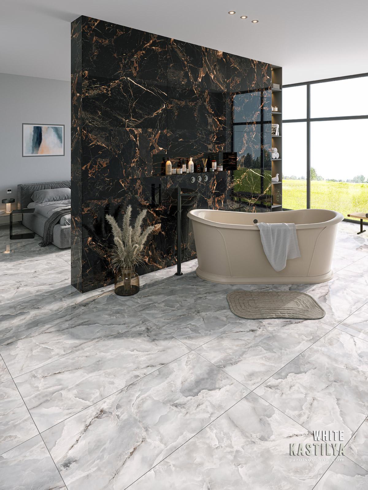 Güral Seramik 60x120 Kastilya White Full Lappato uygulama örneği