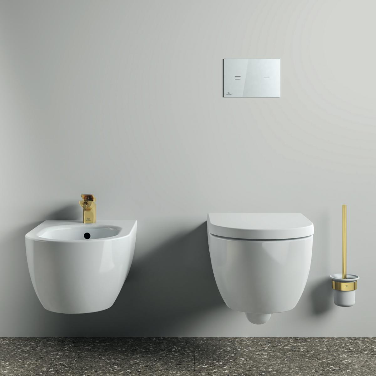 Ideal Standard Conca Tuvalet Fırçası Seti 112x131x383 mm Fırçalanmış Altın uygulama örneği