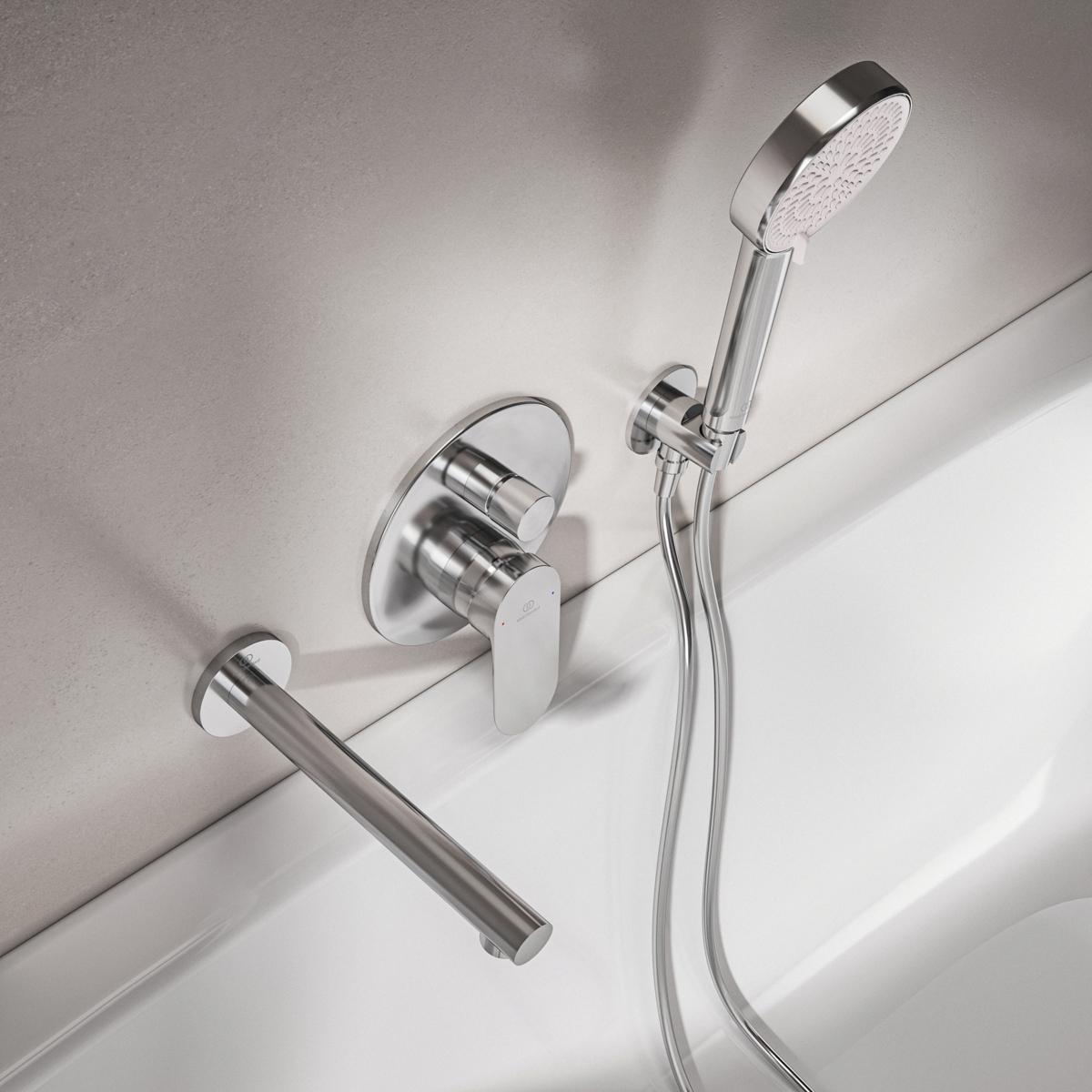 Ideal Standard Ceralife O Duvardan Küvet Gagası 65x228x65 mm, 210 mm çıkış ucu projeksiyonu, 25 l/dk (3 bar) Krom uygulama örneği