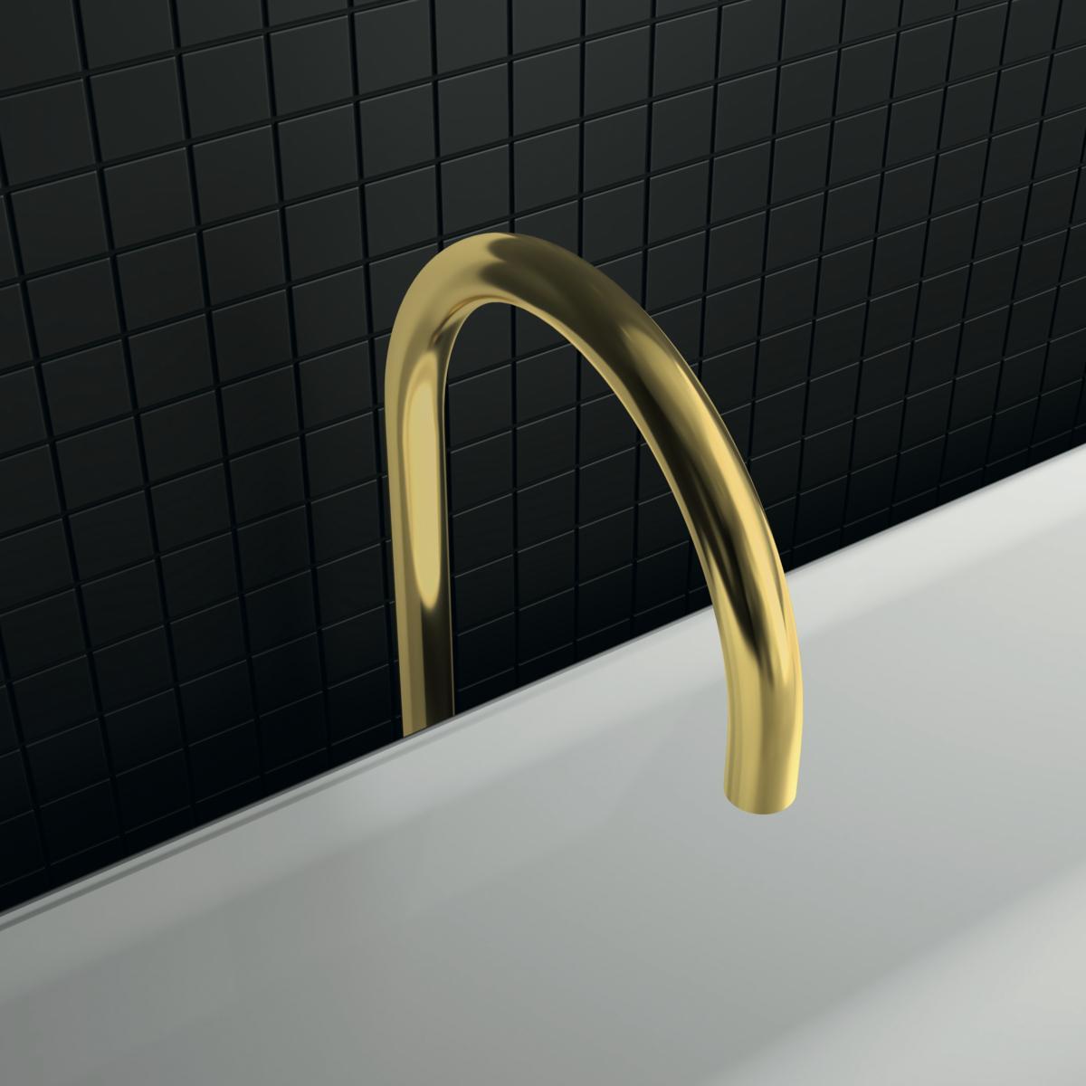 Ideal Standard Joy Yerden Küvet Armatürü 130x339x919 mm, 260 mm çıkış ucu projeksiyonu, Kit 1 dahil, 12 l/dk (3 bar) Fırçalanmış Altın uygulama örneği