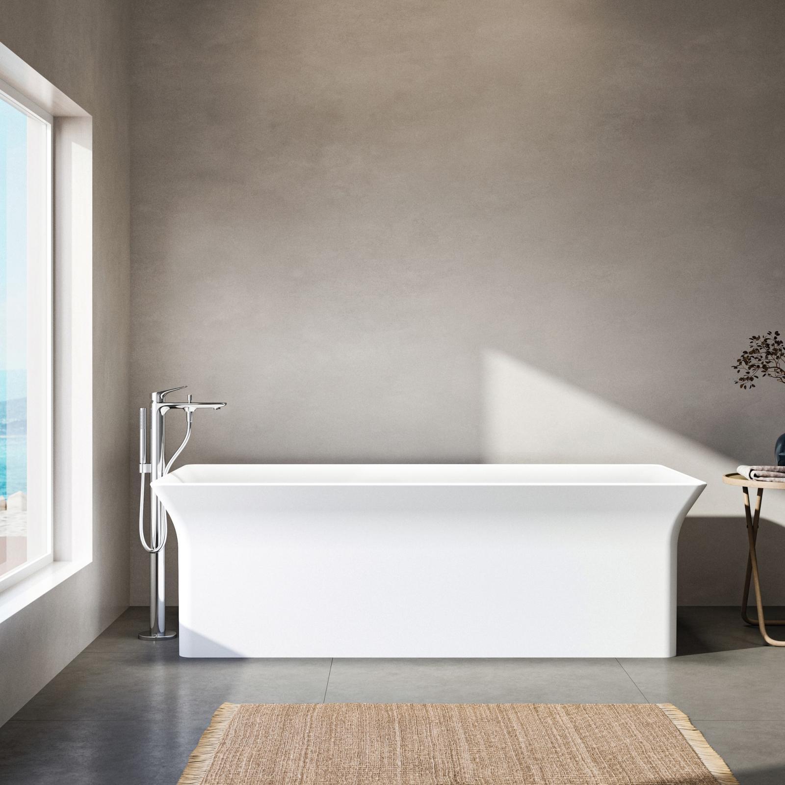 Ideal Standard La Dolce Vita Yerden Küvet Armatürü 130x297x858 mm, 204 mm çıkış ucu projeksiyonu, Kit 1 gerekli, 8 l/dk (3 bar) Fırçalanmış Altın uygulama örneği
