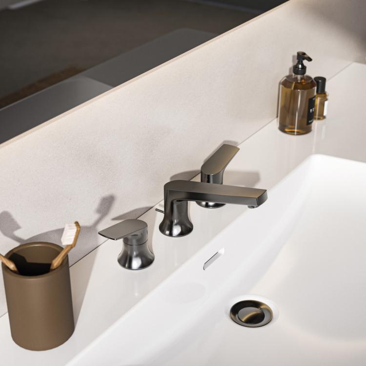 Ideal Standard La Dolce Vita Etajerli Lavabo 1260x535x155 mm, 3 batarya delikli, taşma delikli Beyaz E269601 uygulama örneği