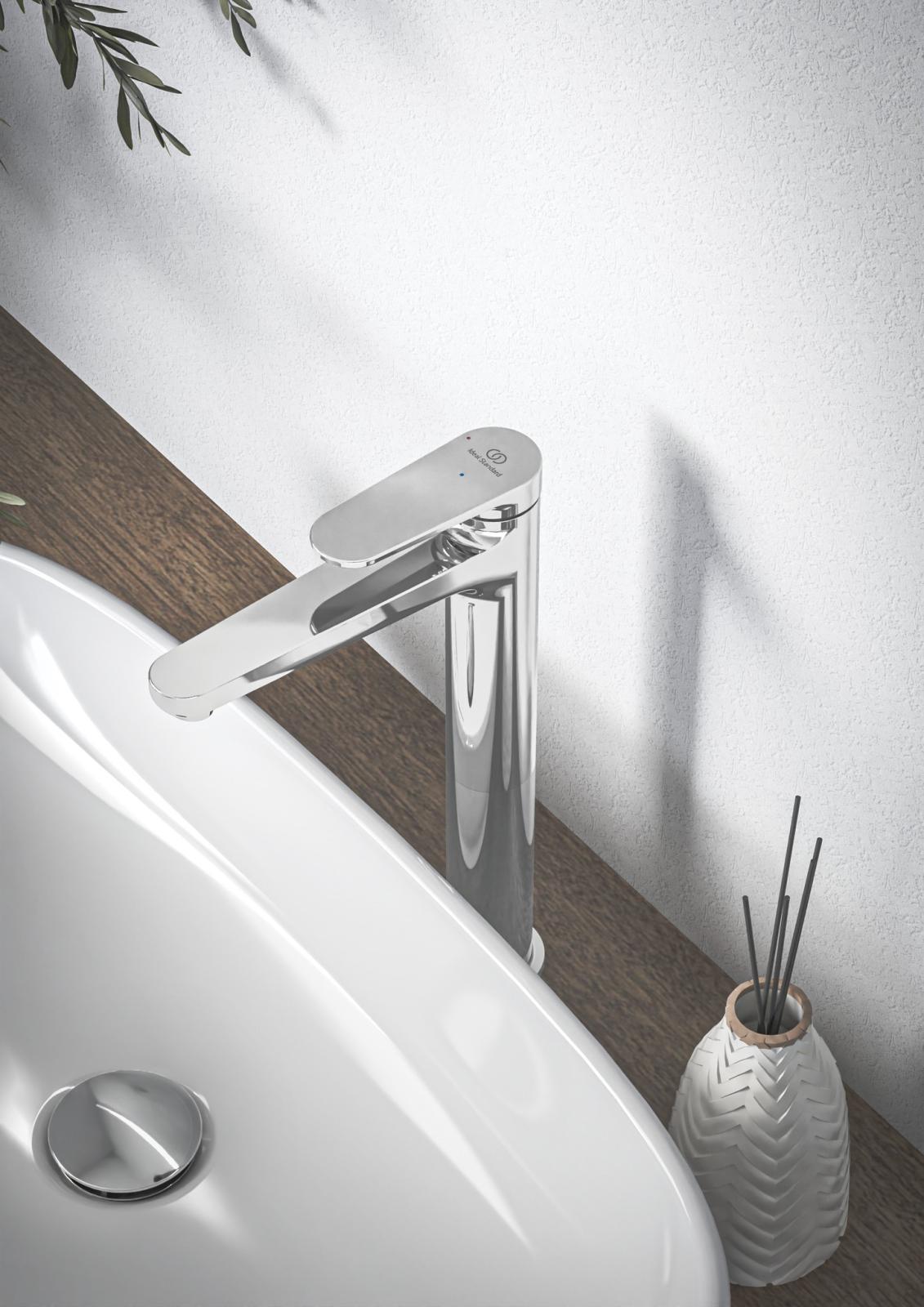 Ideal Standard Cerafine O Nuovo Lavabo Bataryası 48x184.5x292 mm, 145 mm çıkış ucu projeksiyonu, 3.8 l/dk (3 bar), sifon kumandasız Krom uygulama örneği