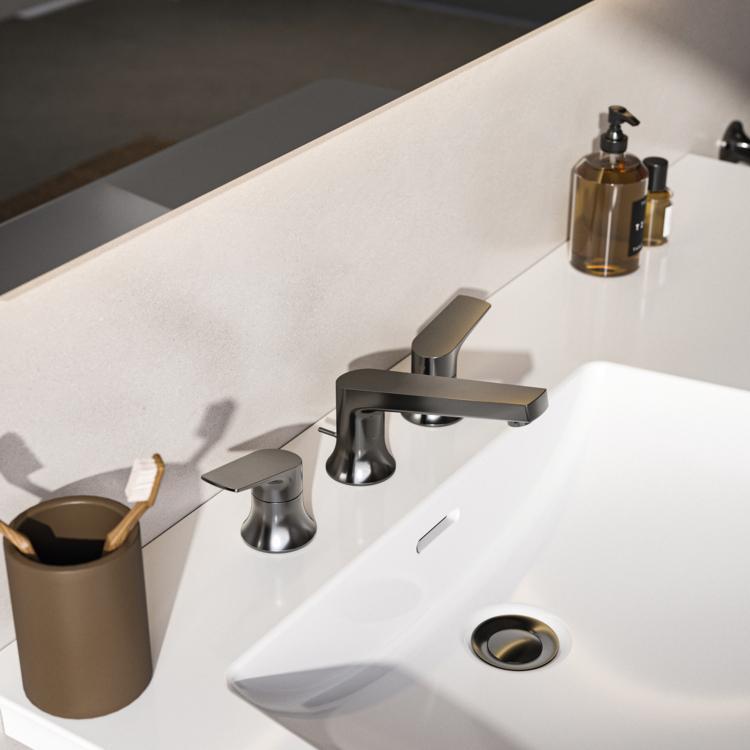 Ideal Standard La Dolce Vita Etajerli Lavabo 1060x535x155 mm, 3 batarya delikli, taşma delikli Beyaz E267801 uygulama örneği