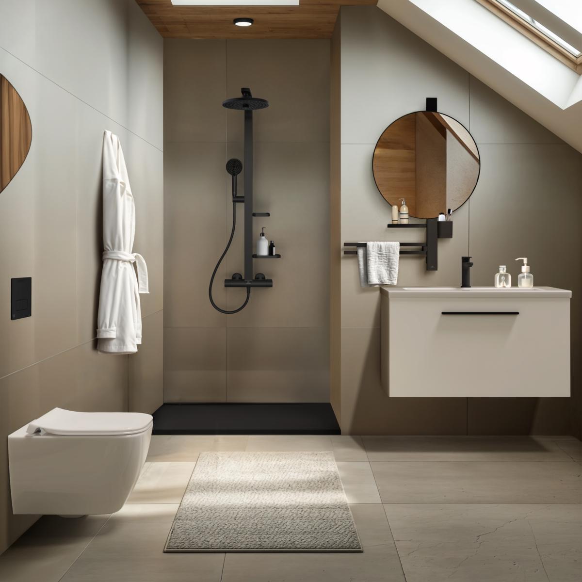 Ideal Standard Alu+ Makyaj Aynası 640x145.5x817 mm Bronze uygulama örneği