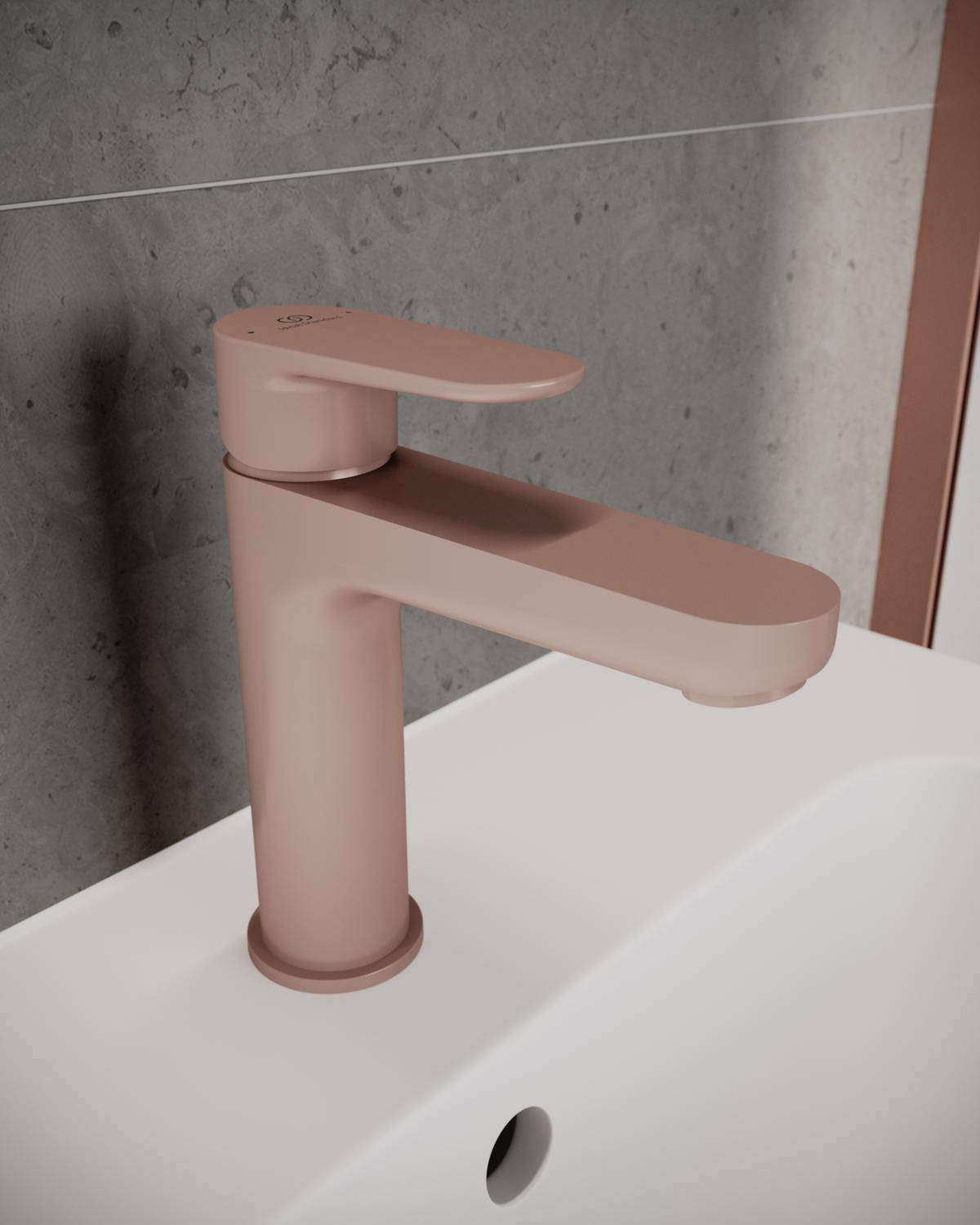 Ideal Standard Cerafine Model O Lavabo Bataryası 50x166x176 mm, 125 mm çıkış ucu projeksiyonu, 3.8 l/dk (3 bar), sifon kumandalı Rose uygulama örneği