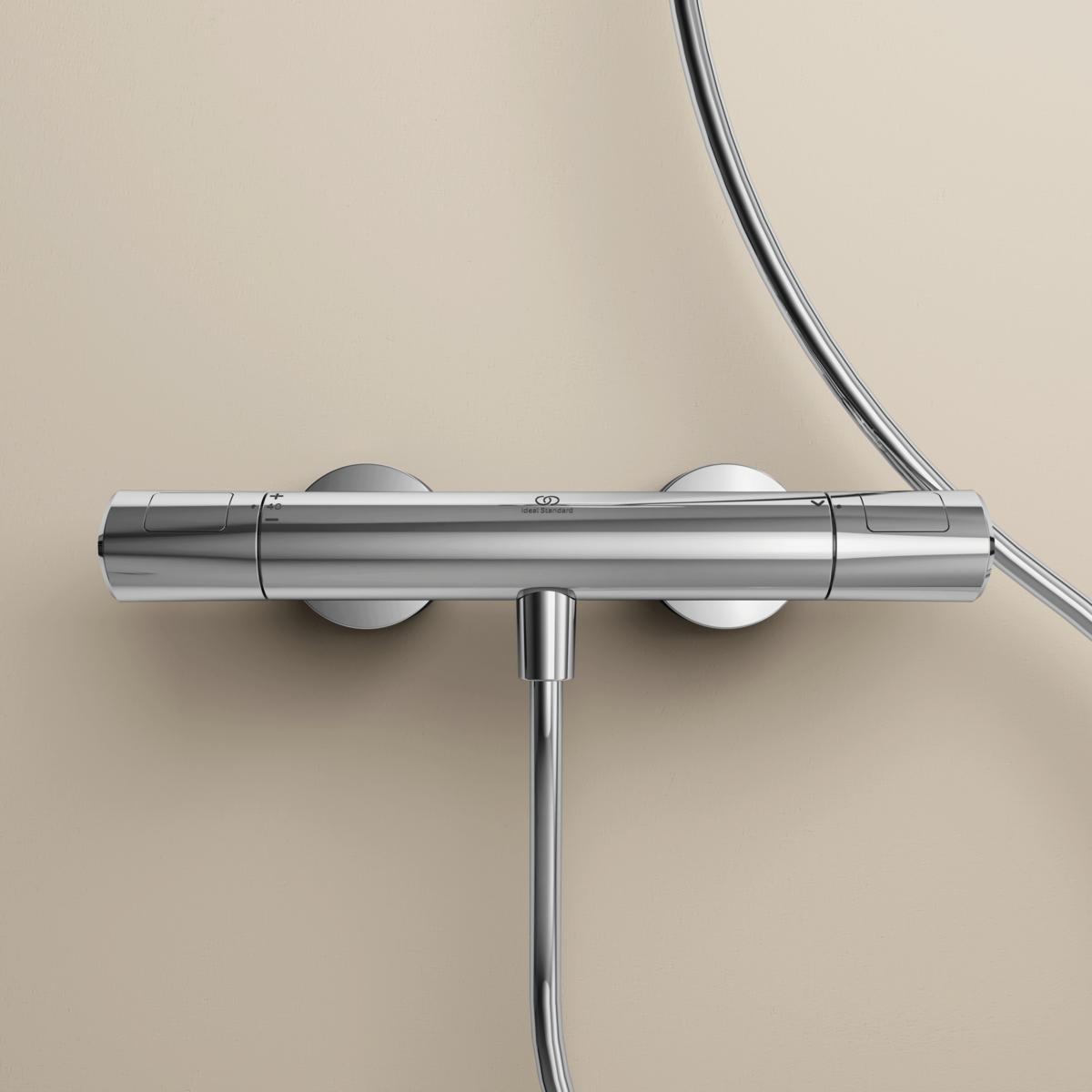 Ideal Standard Ceratherm T100 Aplike Duş Armatürü 325x103x70 mm, 22 l/dk (3 bar) Krom uygulama örneği