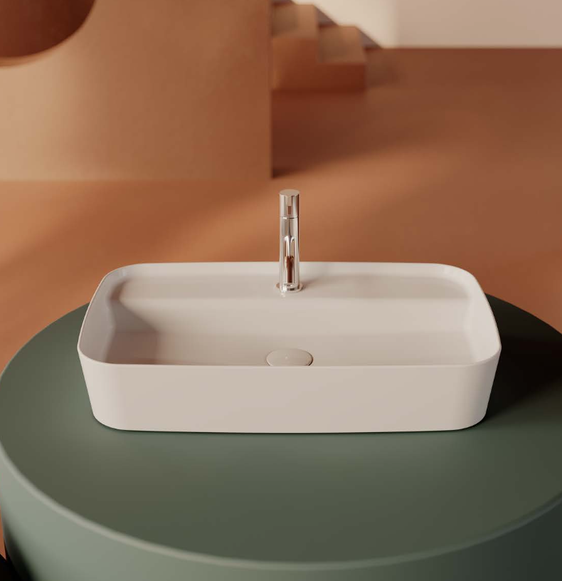 İsvea Peak Tezgah Üstü Lavabo 65 cm Beyaz uygulama örneği