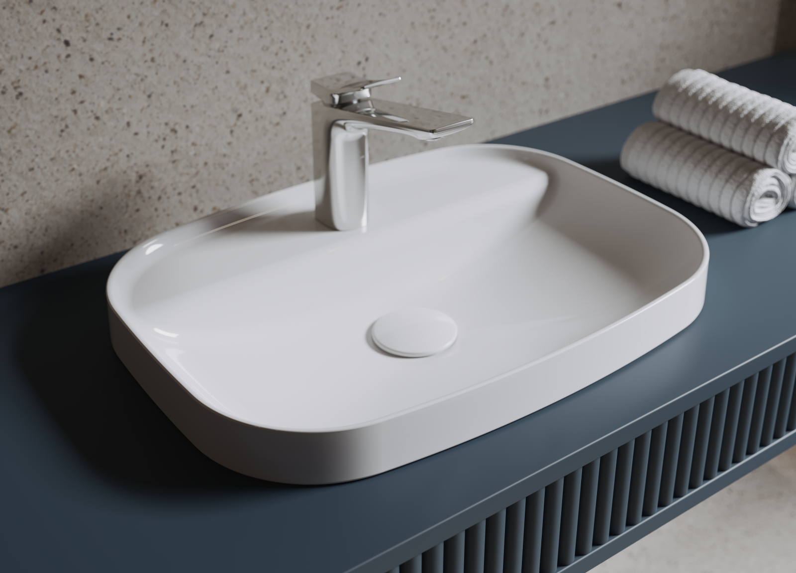 İsvea Infinity Inset Lavabo 55 cm Beyaz uygulama örneği
