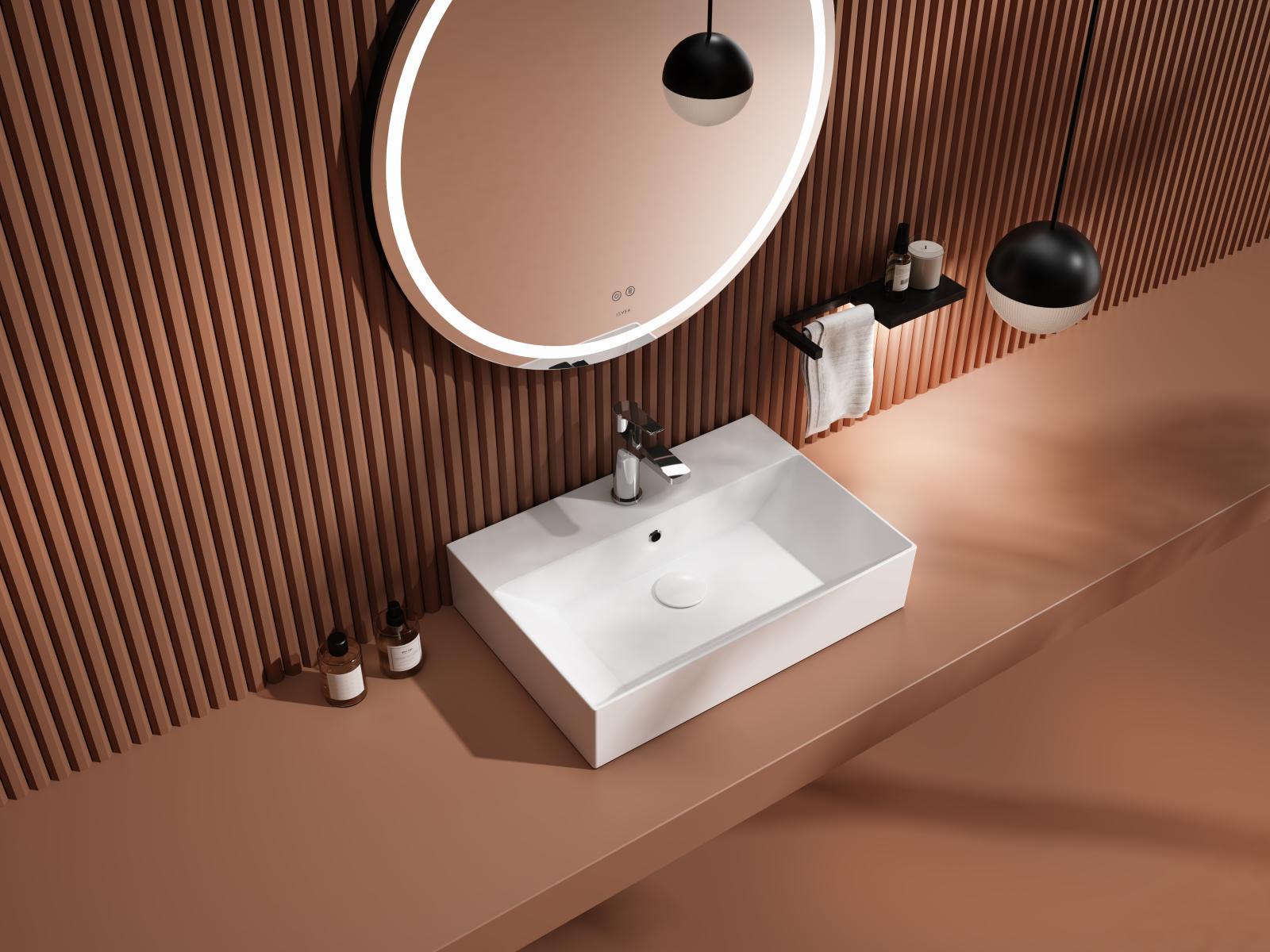 İsvea Sistema Z Tezgah Üstü Lavabo 60 cm Beyaz uygulama örneği