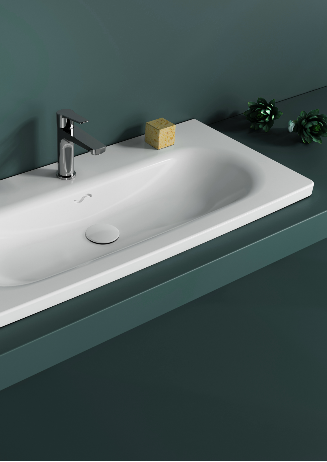 İsvea Sistema S Flat Lavabo 101 cm Beyaz uygulama örneği
