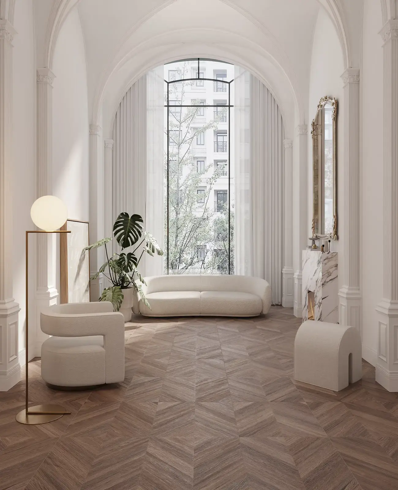 Çanakkale Seramik 60x120 Chevron Natura Meşe Porselen Karo uygulama örneği