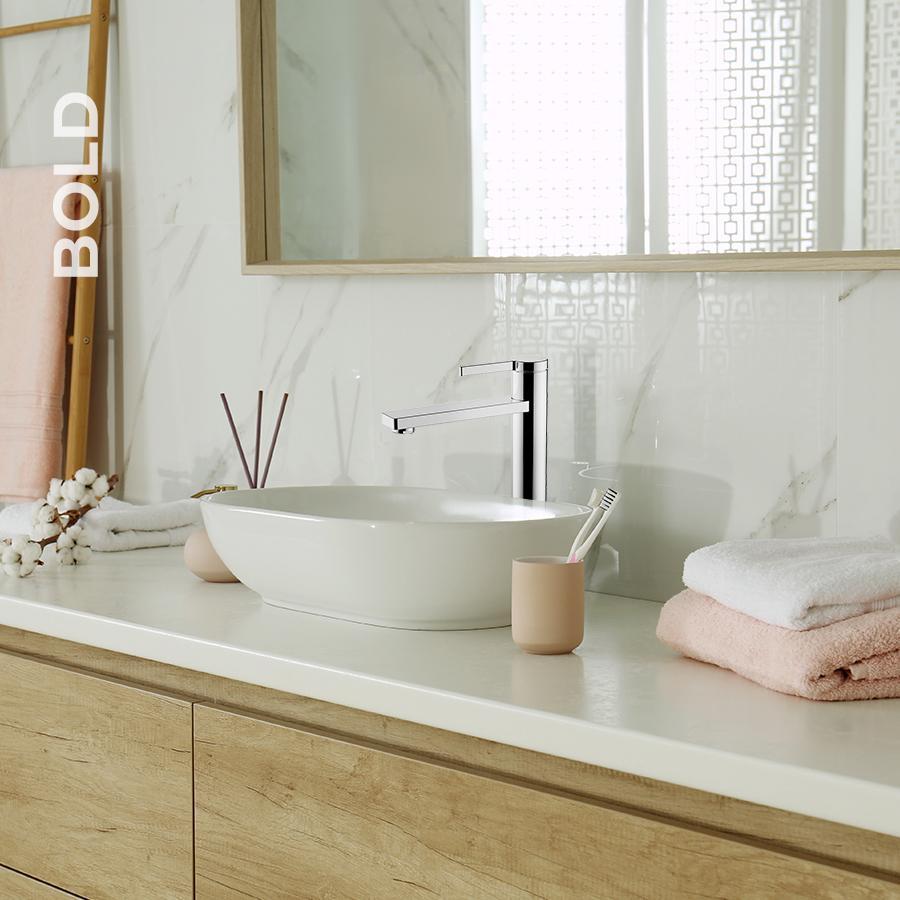 NewArc Bold Çanak Tipi Lavabo Bataryası Krom uygulama örneği