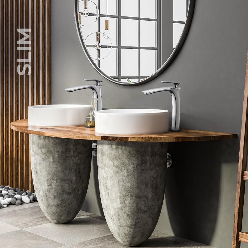 NewArc Slim Çanak Tipi Lavabo Bataryası Krom uygulama örneği