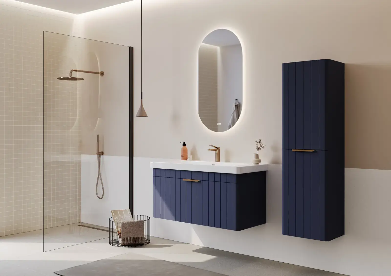 Orka 2025 Collection PROCIDA Çekmeceli Banyo Dolabı Mat Kaşmir uygulama örneği