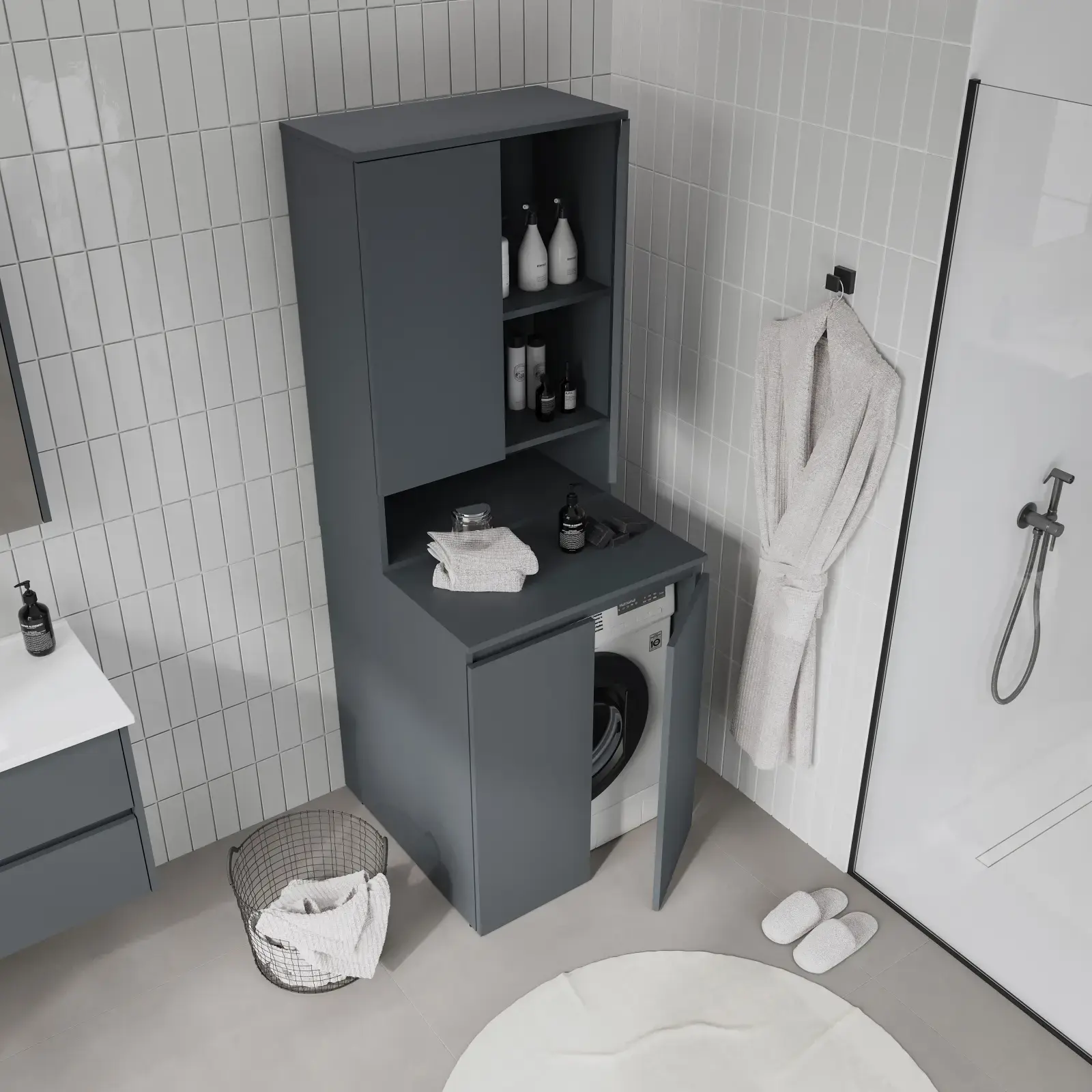 Orka Storage Collection LUME ÇAMAŞIR MAKİNESİ DOLABI uygulama örneği